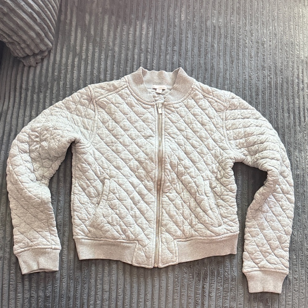 GAP Quilted Gray Bomber Jacket